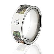 Mossy Oak Rings, Camouflage Wedding Band, New Break Up Camo Rings W/ Diamond