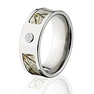 Realtree Snow Camo Rings, Diamond  Camouflage Bands