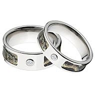 Mossy Oak Break Up Infinity Camo Rings, Camouflage Wedding Ring Set, Break Up Infinity Titanium Camo