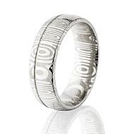 Brushed Damascus Rings, 8mm Wide Damascus Steel