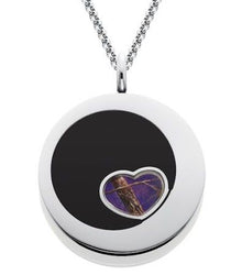 Purple Camo Necklace, Camo Jewelry, Circle Camo Pendant