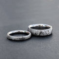 Celestial Elegance: Handmade His and Her Gibeon Meteorite Ring Set - USA Crafted Marvels