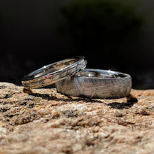 Gibeon Meteorite Ring Set with Cobalt & Aerospace Grade Titanium - USA made