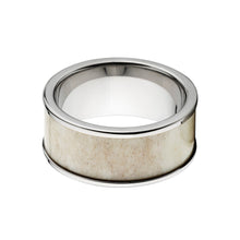 10mm Wide Titanium Ring with Antler Inlay - Men's Wedding Bands
