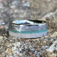 Gibeon Meteorite Wedding Band Custom Mens Rings 8mm Wide Meteorite Ring