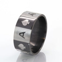 Ace of Spades, 10mm Ring, Black Zirconium Ring