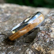 Mens Whiskey Barrel Wedding Ring, Custom Made 6mm Wide Ring Wedding Band