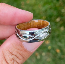 Infinity Ring Titanium and Whiskey Barrel Rings Wedding Band - USA Made Custom Jewelry And Whiskey Rings