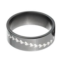 Black Zirconium Baseball Ring - Men's Wedding Bands