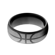 Black Zirconium Basketball Ring - Custom Men's Wedding Bands