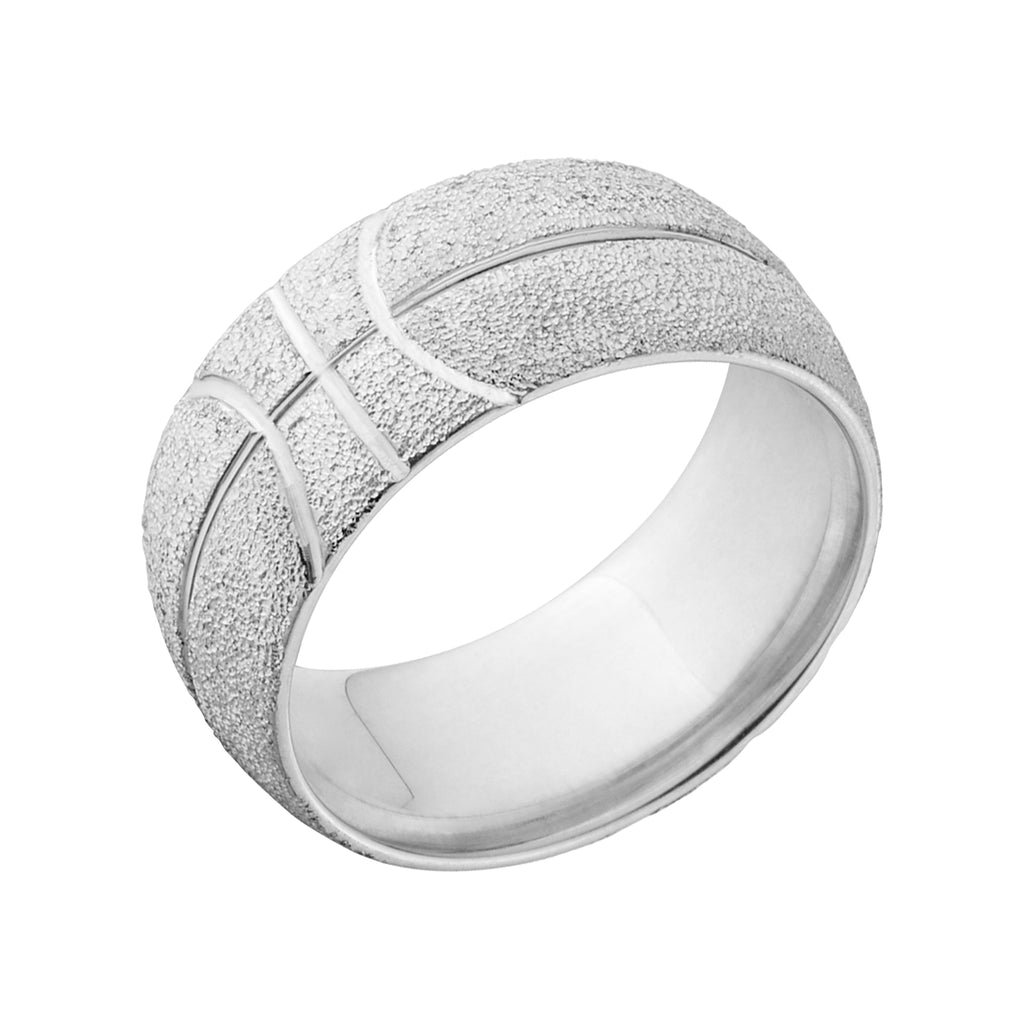 Silver Basketball Ring - Men's Wedding Band