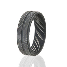 Damascus Steel Rings For Men USA Made Damascus Bands Black Wedding Bands Two Tone Ring