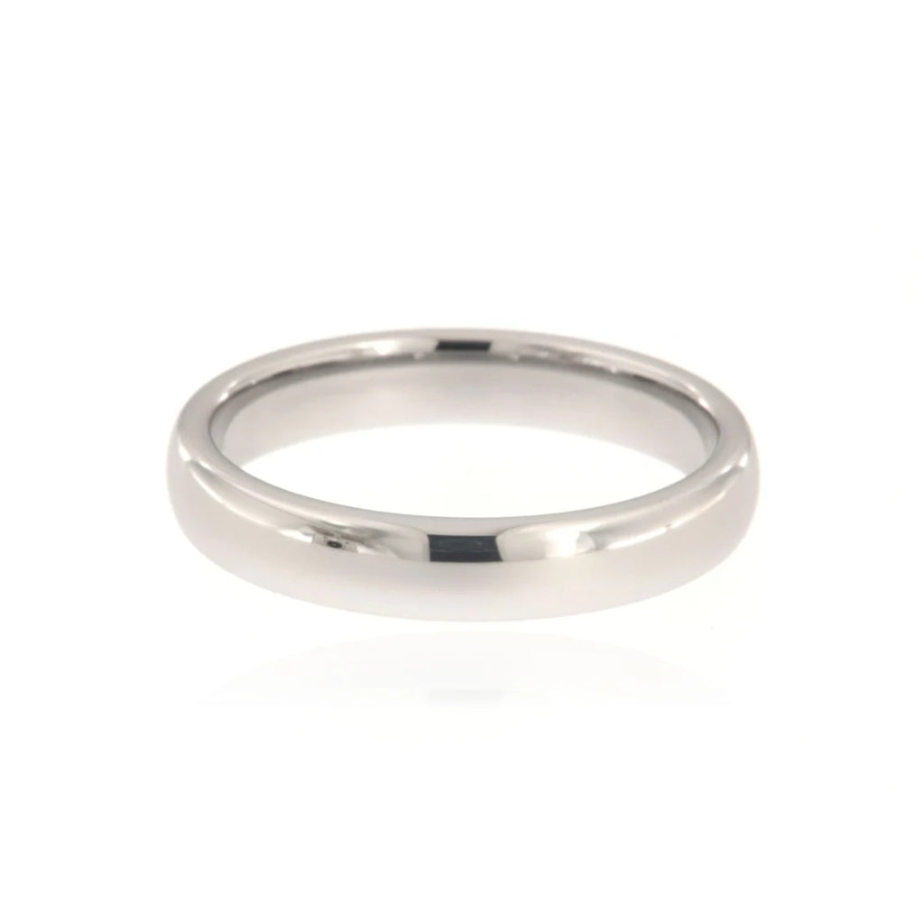 4mm Heavy Tungsten Carbide Men's Ring With High Polish Finish, Half Round Comfort Fit - FREE Personalization