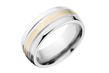 14k Gold and Cobalt Wedding Band, Cobalt Custom Wedding Band, USA Made Wedding Ring