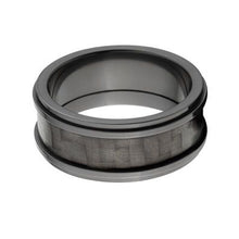 Black ZirconiumRing, Carbon Fiber Inlay Ring w/ High Polish Finish: 9RC BZ P