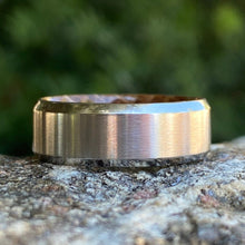 Mens Ring Custom Men's Wedding Band Cobalt Ring Whiskey Barrel Sleeve Wedding Ring