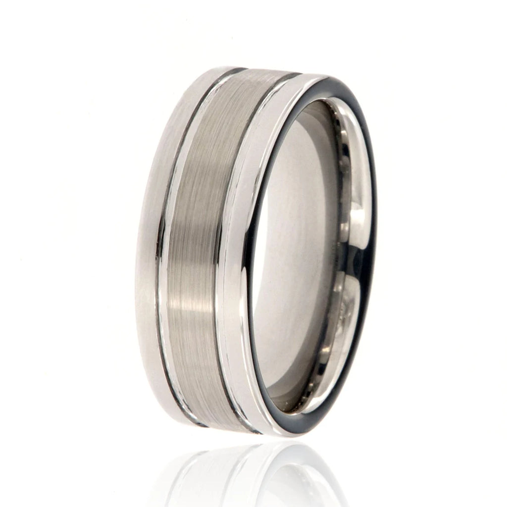 8mm Heavy Tungsten Carbide Ring With Premium Two Tone Finish Free Personalization