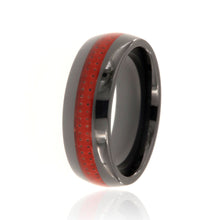 8mm Lightweight Tungsten Carbide Men's Ring With Red Carbon Fiber And Polished Finish - FREE Personalization