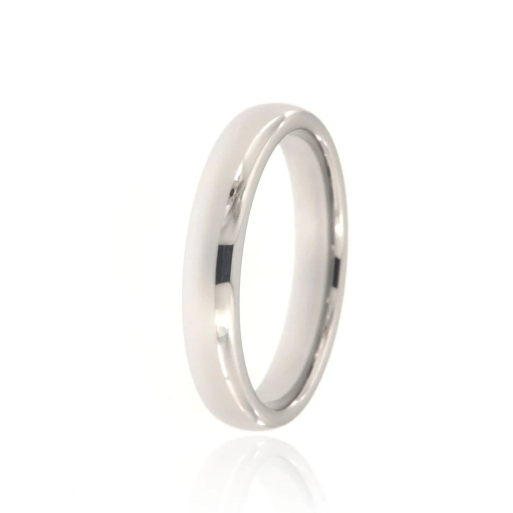 4mm Heavy Tungsten Carbide Men's Ring With High Polish Finish, Half Round Comfort Fit - FREE Personalization