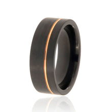 8mm Heavy Tungsten Carbide Ring With Two Tone Rose & Matte Black Finish FREE Personalization