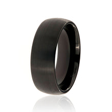8mm Heavy Tungsten Carbide Men's Ring With Matte Black Finish - FREE Personalization