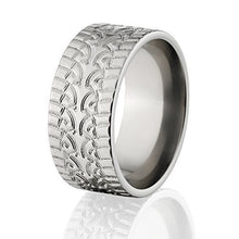 Men's Titanium Ring - 10mm Tire Tread Band