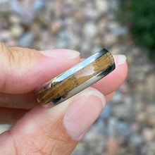 Mens Whiskey Barrel Wedding Ring, Custom Made 6mm Wide Ring Wedding Band