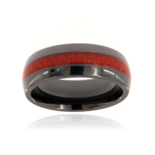 8mm Lightweight Tungsten Carbide Men's Ring With Red Carbon Fiber And Polished Finish - FREE Personalization