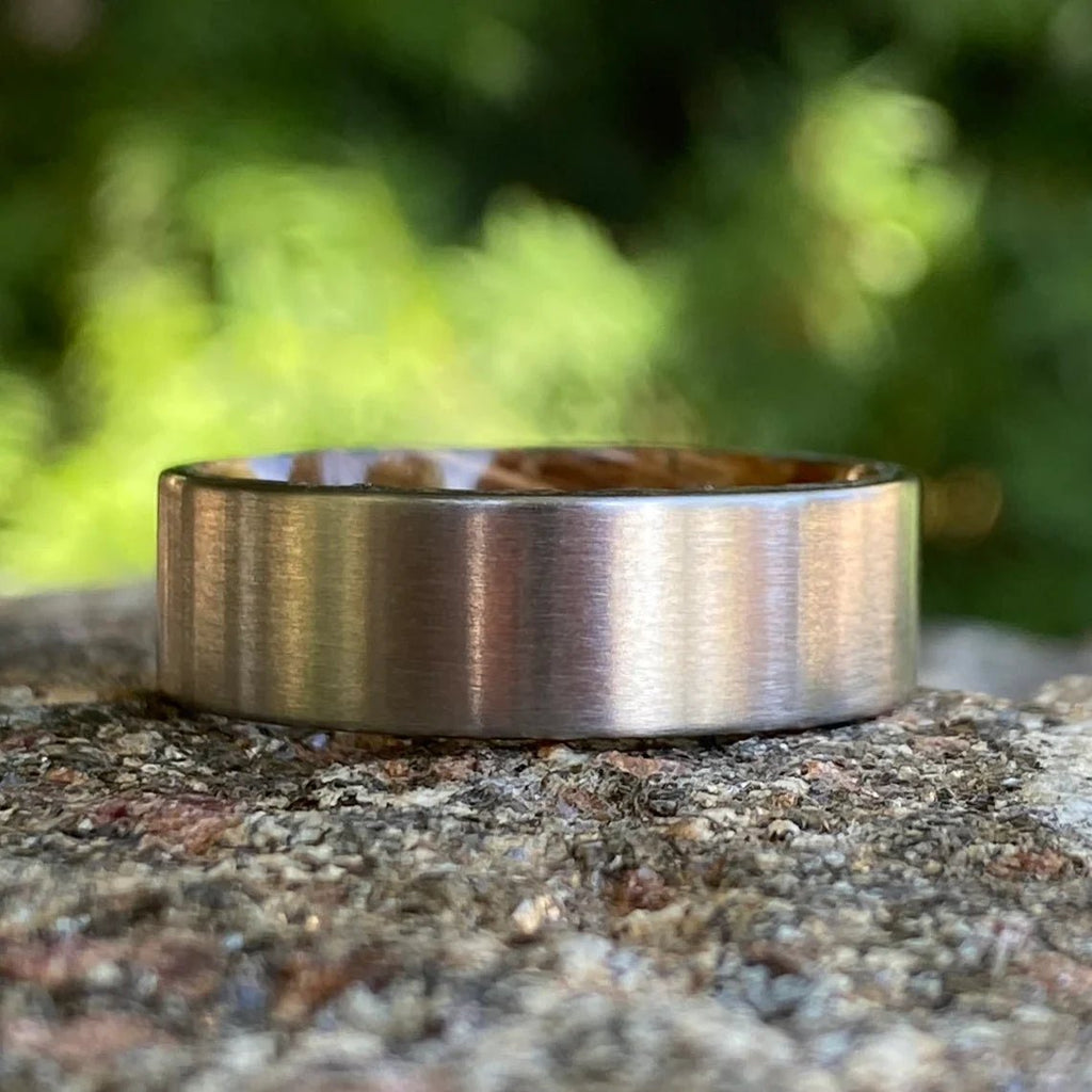 Titanium Rings Custom Whiskey Barrel Rings Mens Ring Unique Wedding Bands