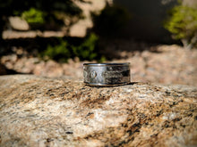 Gibeon Meteorite Titanium Ring,Custom Made Gibeon Meteorite Wedding Band with Inlaid Diamond & Ashes