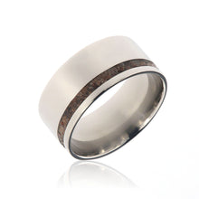 Dinosaur Bone Ring 10mm Wide with Titanium With 2mm Off Center Dino Groove USA Made