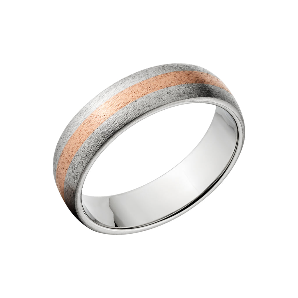 Men's Titanium Wedding Band with Copper - Men's Rings