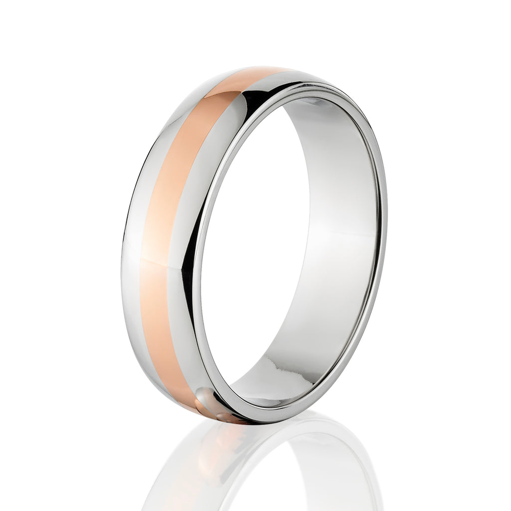 6mm Copper & Titanium Wedding Band - Men's Rings
