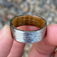 Whiskey Barrel Ring with Tree Bark Finish Custom Cobalt Wedding Band Mens Ring Mens Wedding Band USA Jewelry
