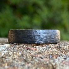 Mens Wedding Bands Whiskey Rings - Handmade Custom Whiskey Barrel Core Black Rings