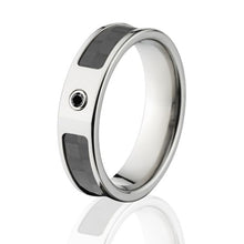 6mm Flat Black Carbon Fiber Ring, Custom Black Diamond Carbon Fiber