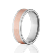 7mm Titanium Ring with Copper Inlay - Men's Wedding Bands