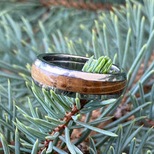 Mens Whiskey Barrel Wedding Ring, Custom Made 6mm Wide Ring Wedding Band