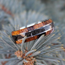 Dino Band,7mm Dinosaur Bone and Arizona Ironwood Ring, Custom Made Authentic Wedding Bands
