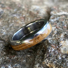 Mens Whiskey Barrel Wedding Ring, Custom Made 6mm Wide Ring Wedding Band
