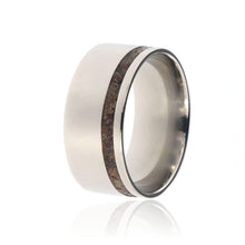 Dinosaur Bone Ring 10mm Wide with Titanium With 2mm Off Center Dino Groove USA Made