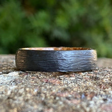 Mens Wedding Bands Whiskey Rings - Handmade Custom Whiskey Barrel Core Black Rings