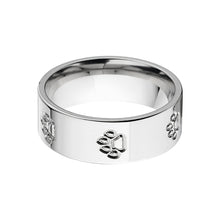 Bobcat Track Ring, Animal Track Bands, Outdoor Jewelry, Titanium Ring