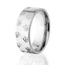 Duck Track Rings, Outdoor Titanium Ring, Animal Tracks Wedding Band