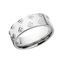 Duck Track Rings, Outdoor Titanium Ring, Animal Tracks Wedding Band
