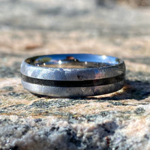 Men's Meteorite Ring with 1mm Stardust Inlay - Custom 6mm Mens Wedding Band - Meteorite Ring - Mens Wedding Ring - Comfort Fit