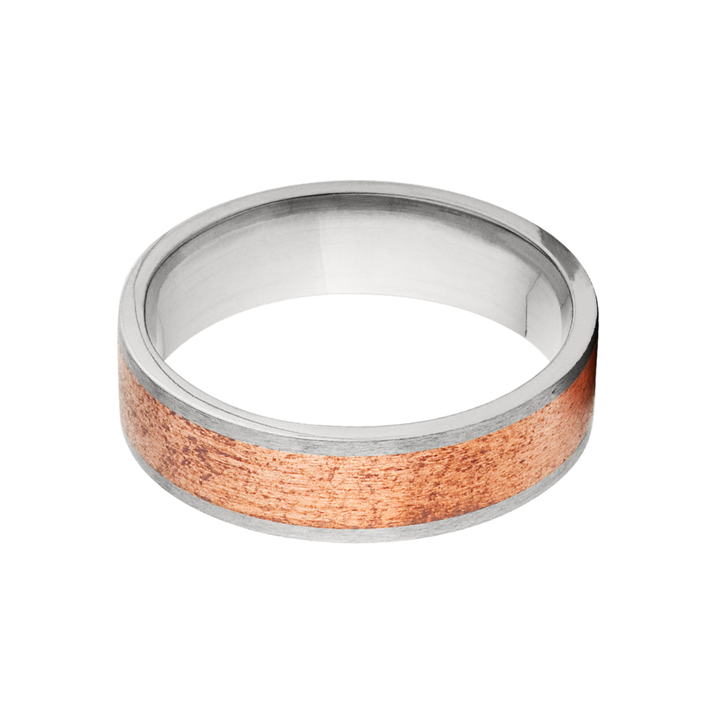 6mm Titanium Ring with Copper Inlay - Men's Wedding Rings