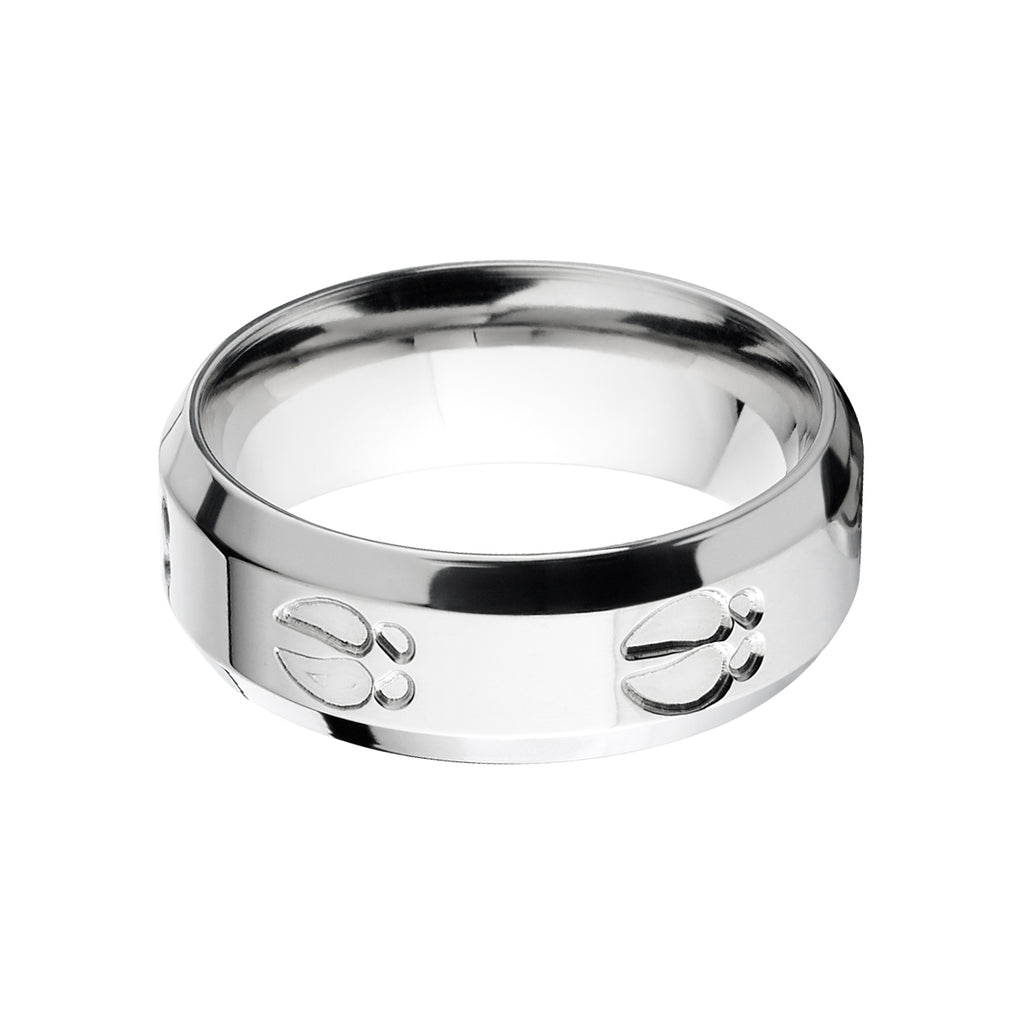 Deer Track Wedding Bands, Titanium Track Rings