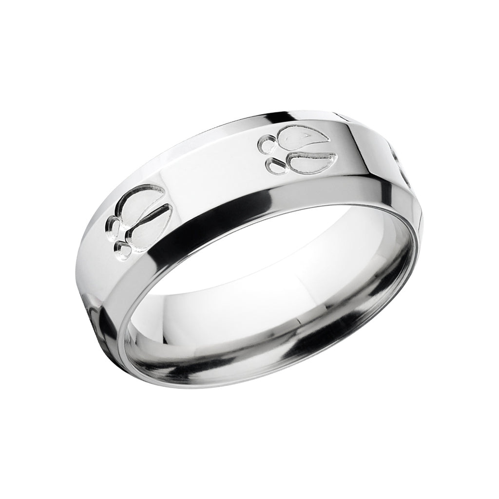 Deer Track Wedding Bands, Titanium Track Rings
