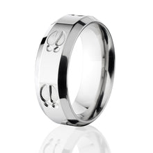 Deer Track Wedding Bands, Titanium Track Rings